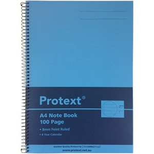 PROTEXT A4 PP WIRE BOUND SPIRAL NOTEBOOK 100 Page, Blue