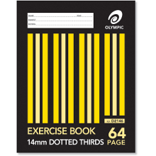 Olympic Exercise Book D2146 225 x 175mm 64 Page 14mm Dotted Thirds (140762)