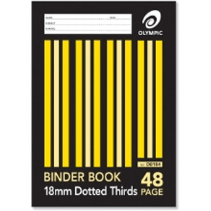 OLYMPIC DOTTED THIRDS BINDER BOOK DB184 A4, 48 Pages, 18mm Dotted Thirds