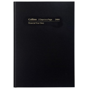COLLINS FINANCIAL YEAR DIARY A4 2 Days To Page 1Hr Black (2024-2025)