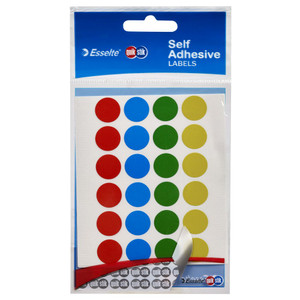 QUIK STIK FLAT PACK STICKERS 14mm Circle 112 Labels Multi