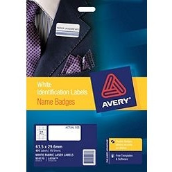 AVERY L4784 FABRIC NAME LABELS 27 Labels Per Sheet 63.5mm x 29.6mm Acetate Silk (Box of 405)