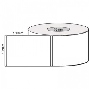 L12310 102 X 150 / 1 PLAIN POLY ROLL Permanent Perforated 1,000Lpr, 76mm Core