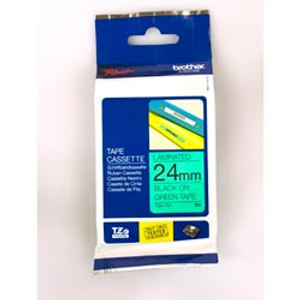 BROTHER TZE-751 PTOUCH TAPE 24mm x 8mtr Black On Green