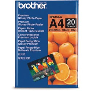 BROTHER BP61GLA PHOTO PAPER A4 Glossy 190gsm Pack of 20