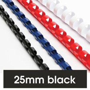 REXEL BINDING COMB 25mm 21 Loop 225Sht Cap Black PK50