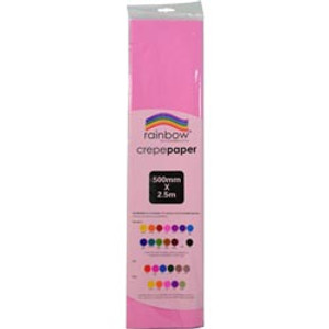 RAINBOW CREPE PAPER 500mmx2.5m Pink, Pk12