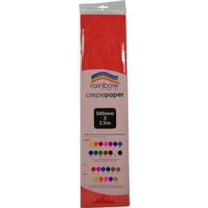 RAINBOW CREPE PAPER 500mmx2.5m Red, Pk12