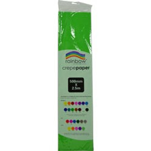 RAINBOW CREPE PAPER 500mmx2.5m Grass Green, Pk12