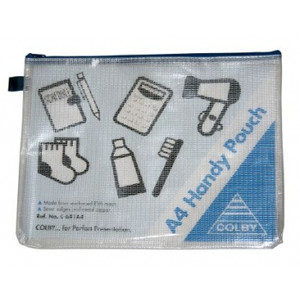 COLBY HANDY POUCH A4 Zippered Blue