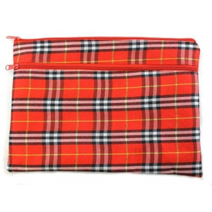 PROTEXT TARTAN PENCIL CASES Large 375x264mm 2 Zipper