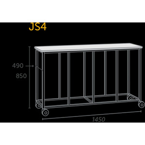 JS4 MOBILE STORAGE TROLLEY ONLY 1450w x 850h x 450d (Tubs and Brackets Sold Separately)  *** Custom Made - ETA 6-8 weeks from time of order ***