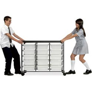 MOBILE STORAGE TROLLEY TUB White 320w x128h x430d  *** Custom Made - ETA 6-8 weeks from time of order ***