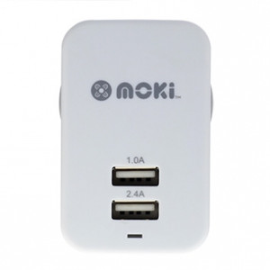 DUAL USB WALL CHARGER White