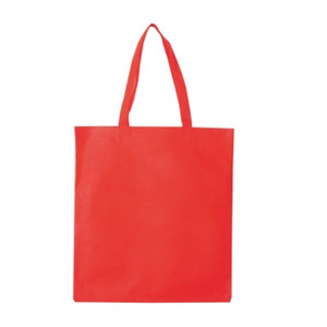 RED NON WOVEN BAG WITH NO GUSSET 80GSM POLYPROPYLENE LONG SHOULDER HANDLES 38CMX42CM