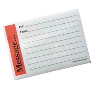 POST-IT PRINTED NOTES Message 74x104mm Orange/White, Pk12