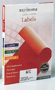 REDIFORM A4/1F RED ECO FRIENDLY ECO-FRIENDLY LASER/INKJET/COPIER LABELS SHEET ROUNDED EDGES 210mm x 295mm, Rediform Labels 1Ppg Fluoro Red Pk/100