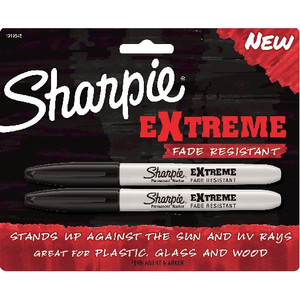 SHARPIE EXTREME PERMANENT MARKER BLACK FADE RESISTANT PK2