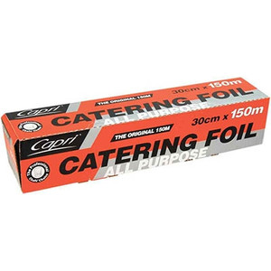 Capri Aluminium Foil All Purpose Dispenser Silver 30cmx 150m, Each