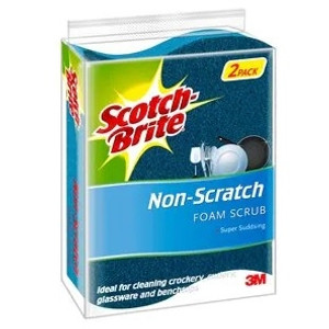 SCOTCH-BRITE NON-SCRATCH FOAM SCRUB SPONGE PACK 2