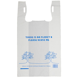 REUSABLE PLASTIC CHECKOUT SHOPPING BAG MEDIUM PRINTED (BLUE) 500 x 260 x 130 CARTON 9KG 700 Bags (MAX VALU S11PG)