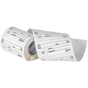 AVERY SHELF LIFE LABELS 102 X 47MM REMOVABLE WHITE/BLACK Roll of 500 Labels
