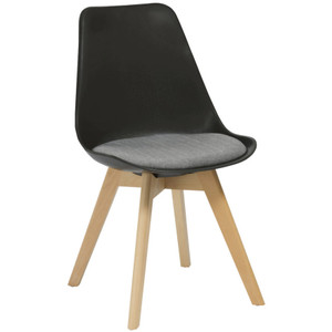 Rapidline Virgo Chair Timber Leg Black, Each