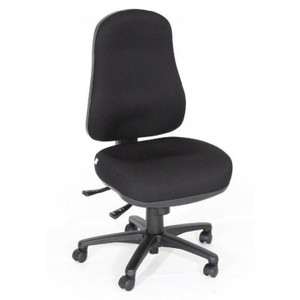 MIRACLE MAXI OFFICE CHAIR LARGE Gel-Teq Seat High Back No arms 130kg Black B Fabric