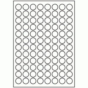 Polylaser Gloss Clear Permanent 20mm Circle Labels 96 Labels per Sheet 20 Sheets