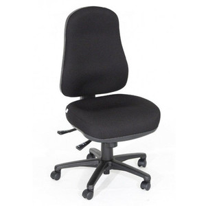 MIRACLE MAXI OFFICE CHAIR MEDIUM Gel-Teq Seat High Back No Arms 130kg Black B Fabric