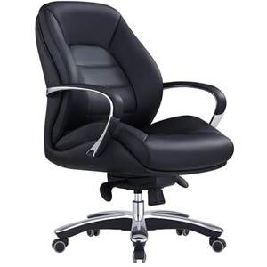 MAGNUM ITALIAN BLACK LEATHER CHAIR (LOW BACK)