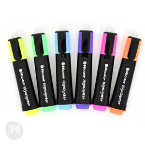 ECO HIGHLIGHTER ASSORTED WALLET OF 6 MICADOR