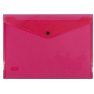 BEAUTONE DOCUMENT WALLET STANDARD PP A4 BUTTON CLOSURE RED