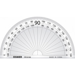 OSMER 180 DEGREE PROTRACTOR 10CM