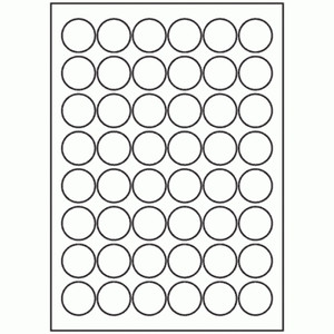 POLYLASER GLOSS LABELS CLEAR LASER COMPATIBLE #508 30mm Diameter Circle 48UP Box of 100 Sheets