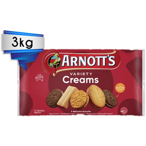 ARNOTTS BULK ASSORTED CREAMS BISCUITS 3KG