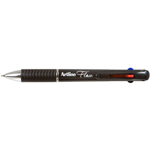 ARTLINE FLOW RETRACTABLE PEN 4 COLOUR 1.0mm CHARCOAL BARREL BX12 198101