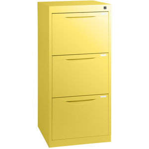 Three Drawer Homefile Vertical Filing Cabinet 1019(H) x 467(W) x 455(D) Lemon Yellow
