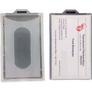 HARD PLASTIC ID CARD HOLDER VERTICAL PORTRAIT BOX OF 20