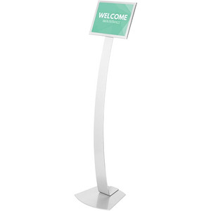 Contemporary Sign Stand A4 305(W) x 1423(H) x 305(D) mm Silver