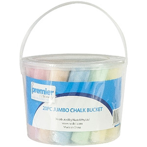 PREMIER JUMBO COLOURED CHALK ASSORTED COLOURS BUCKET OF 20