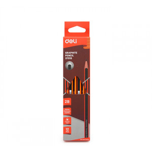 Deli Ergonomic Triangular Graphite Blacklead Pencil 2B Box of 12