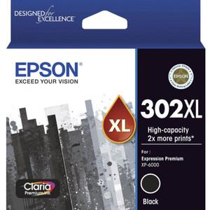 EPSON 302XL HIGH YIELD BLACK INK CARTRIDGE. (EPSON XP 6000, EPSON XP 6100)