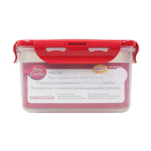 Food Storage Container - Square 1.53 Litre (With 4 Sided Clip Lock Lid) Microwave / Dishwasher & Freezer Safe (Betty Crocker)