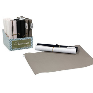 Placemat 30 x 45cm (3 Assorted Colours: Black, White & Beige) Plastic & Comes In CDU