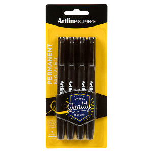 ARTLINE SUPREME PERMANENT MARKER BLACK (Pack of 4)