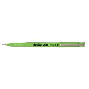 ARTLINE 200 FINELINER PEN 0.4MM LIME GREEN (BX12)
