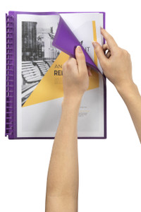 MARBIG REFILLABLE DISPLAY BOOK 20 POCKET INSERT COVER PURPLE