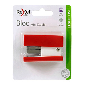 REXEL STAPLER MINI BLOC RED