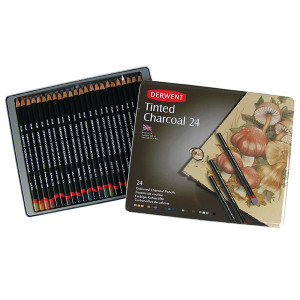 DERWENT TINTED CHARCOAL PENCIL TIN 24